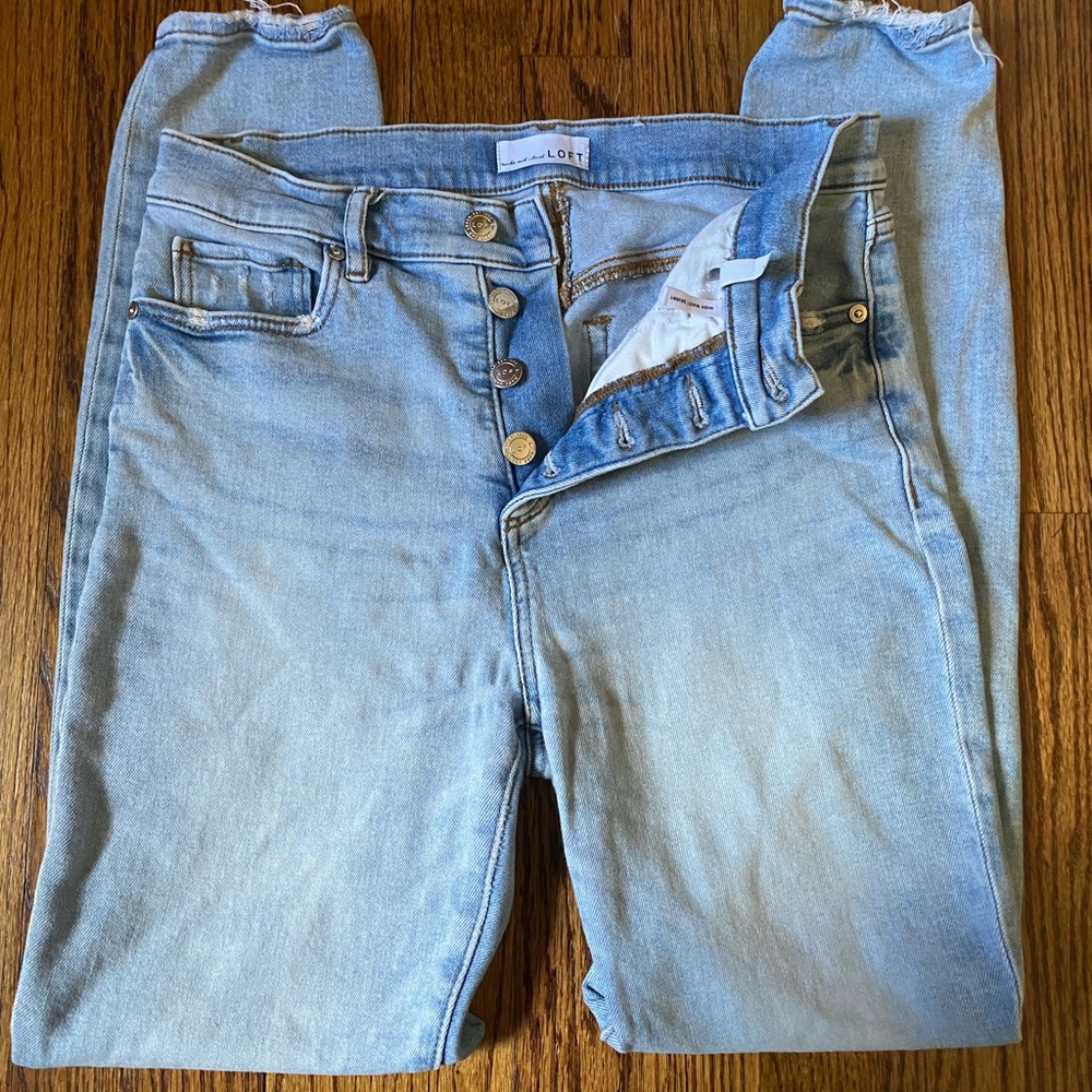 Loft Light Wash High Waist Skinny Jeans